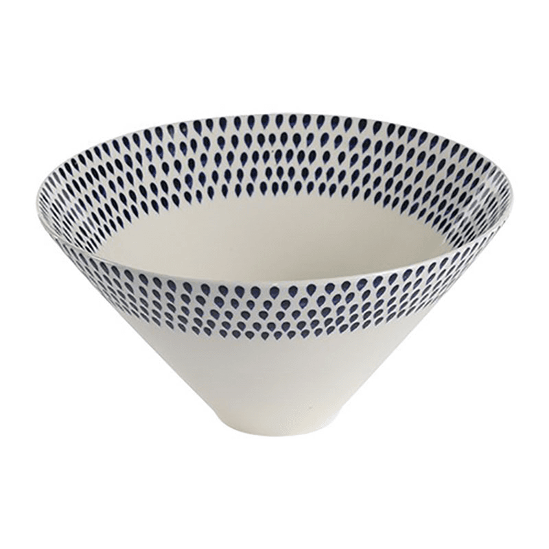 Indigo Drop Serving Bowl