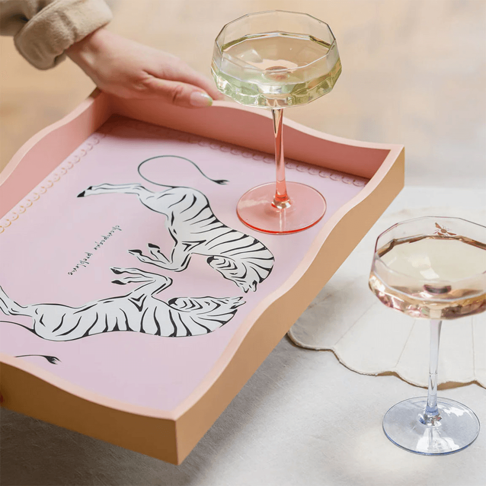 Zebra Tray, Pink
