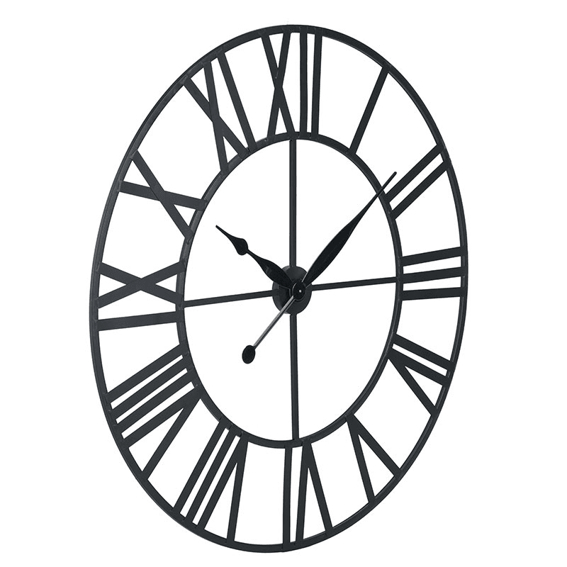 Metal Wall Clock, Black