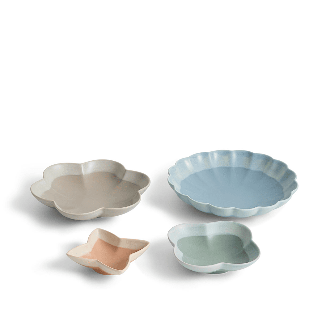 Lambeth Set of 4 Nesting Shaped Dishes, Multi