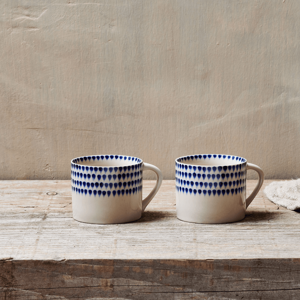 Indigo Drop Set of 2 Mugs