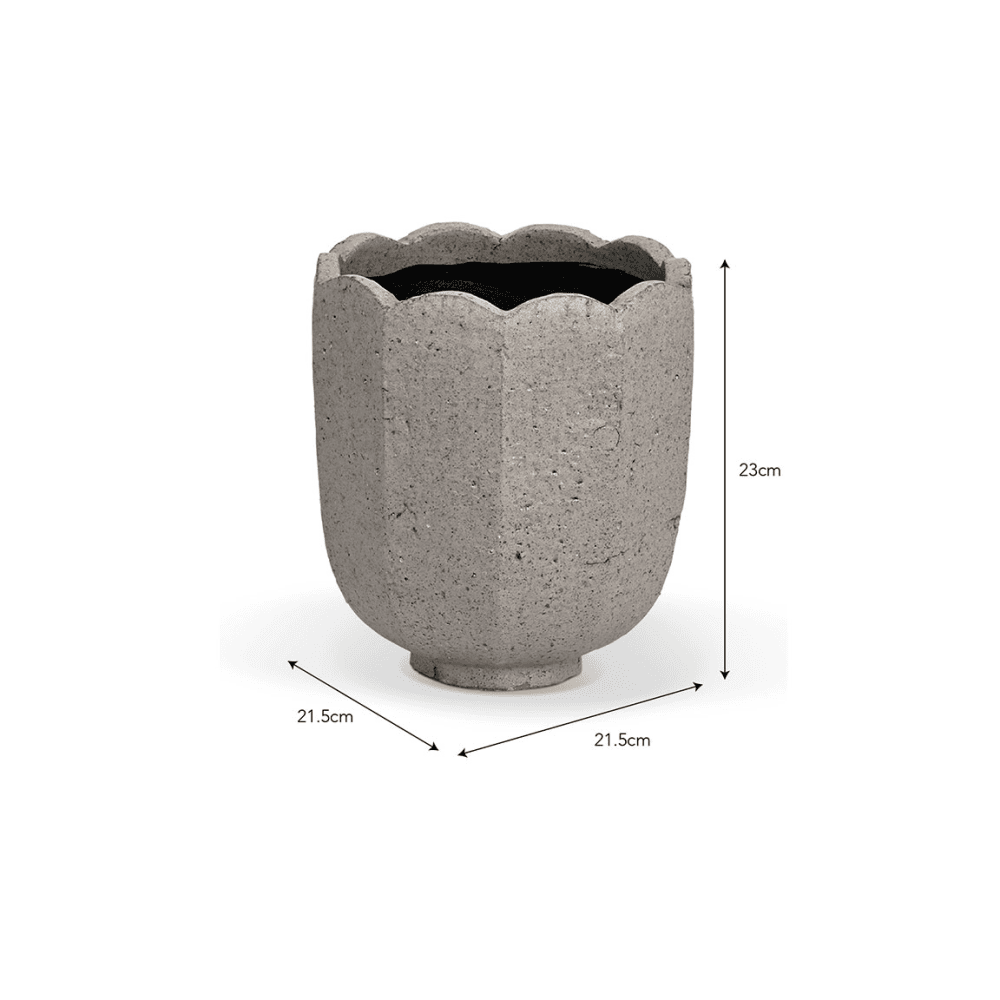 Lidstone Scallop Plant Pot, Dark Grey