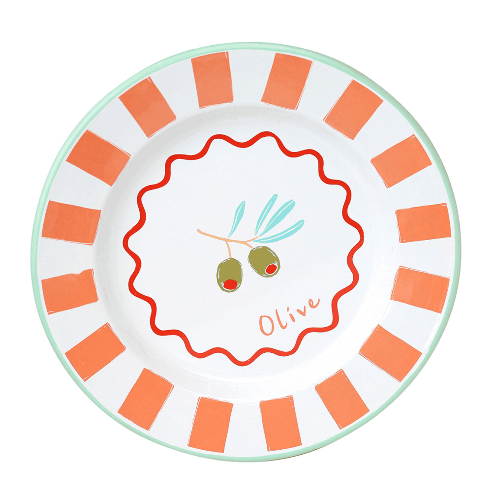 Bon appetit Enamel Plate, Olive