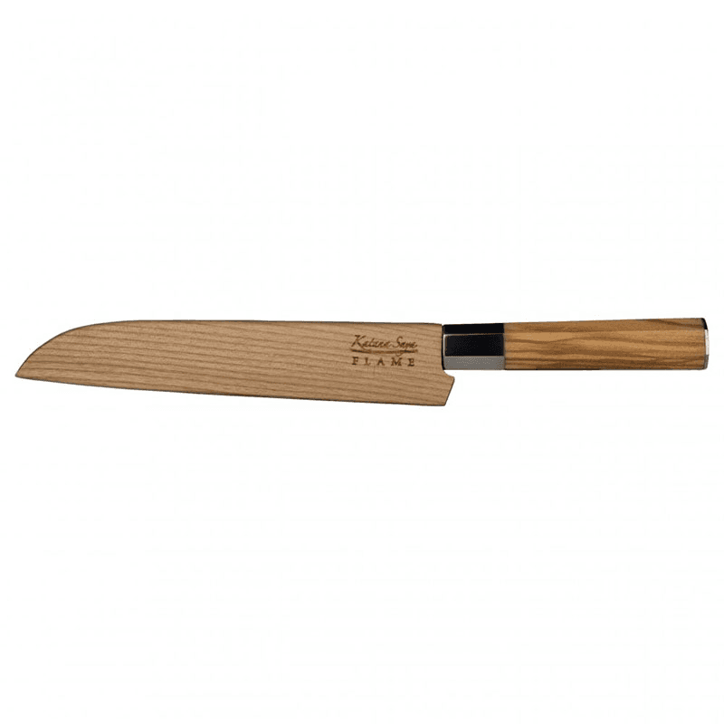 Flame Bread Knife, Olive Wood