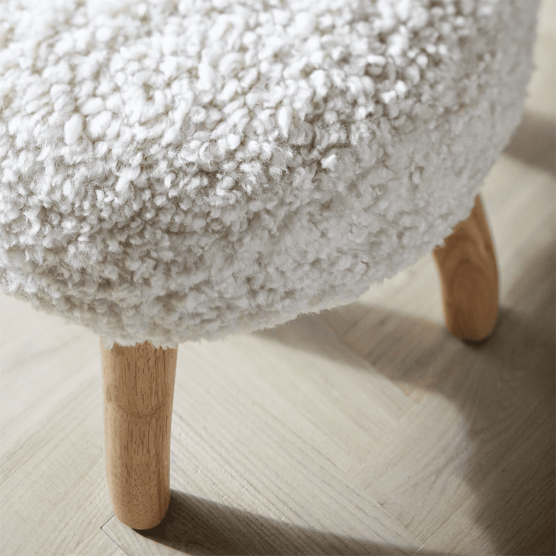 Sheepskin Stool, Pearl