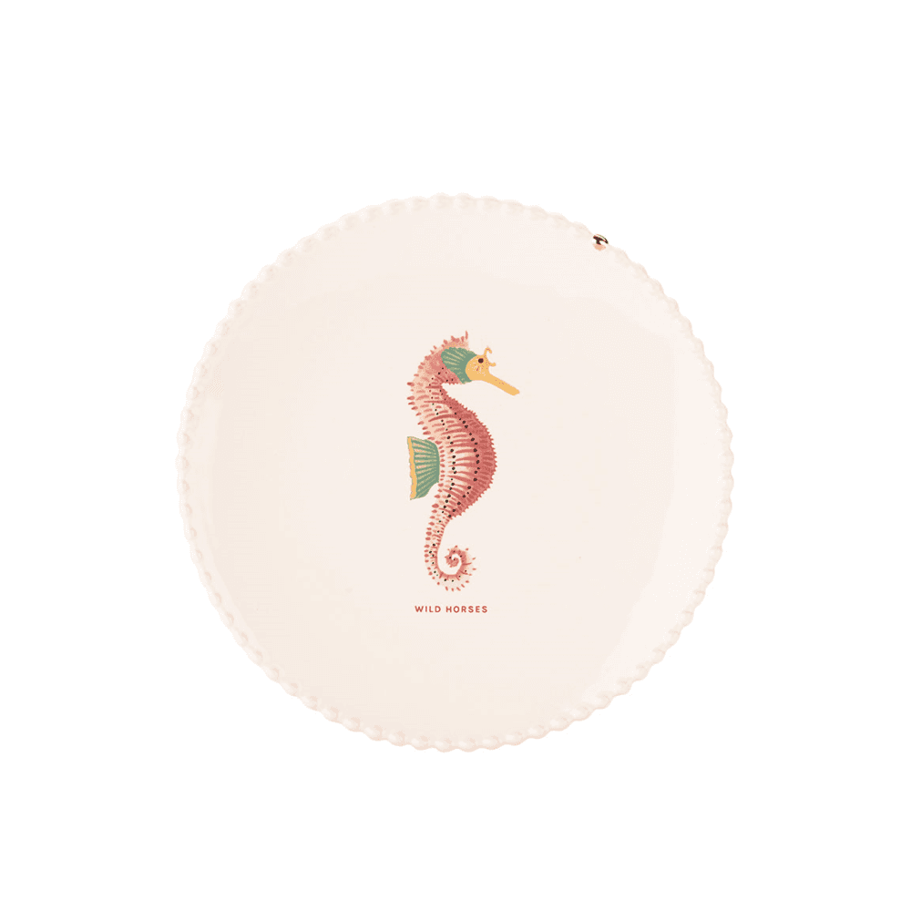 Seahorse Plate, Cream