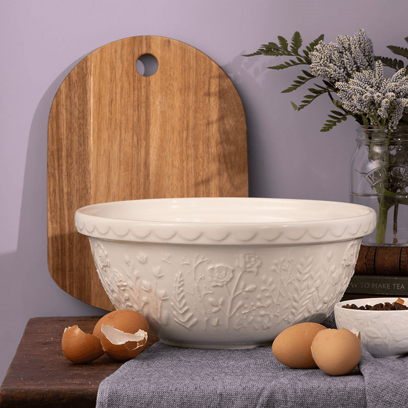 In The Meadow Rose Mixing Bowl, Cream