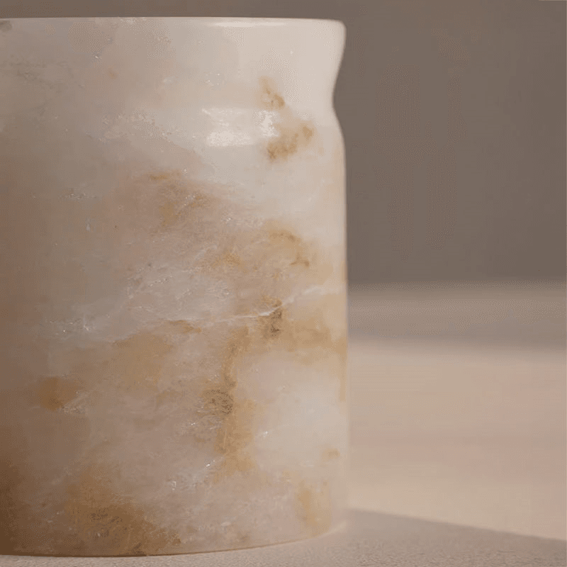 Bergamot & Mandarin Zest Marble Candle, Alabaster