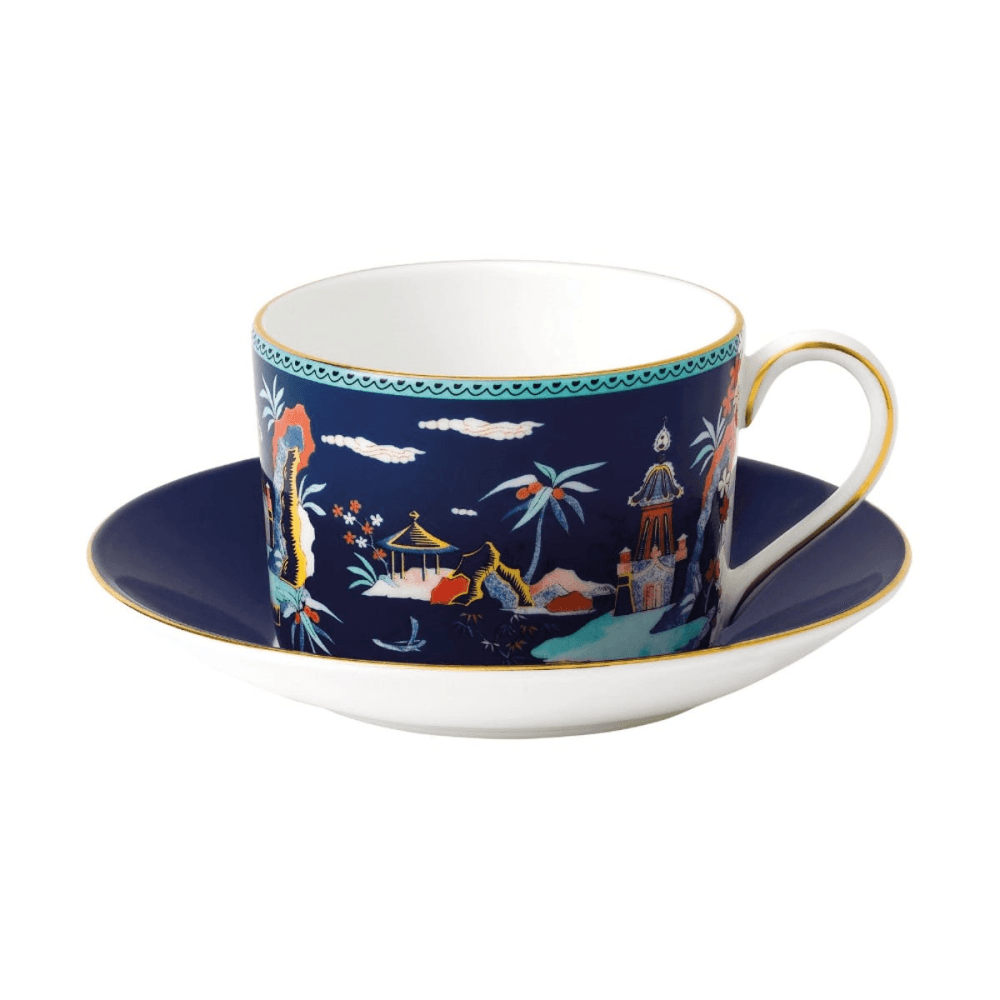 Wonderlust - Pagoda Teacup and saucer, Blue