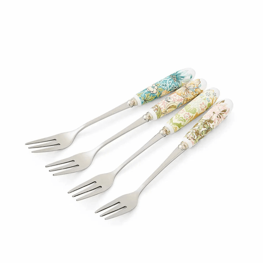 Morris & Co Set of 4 Pastry Forks, Multi