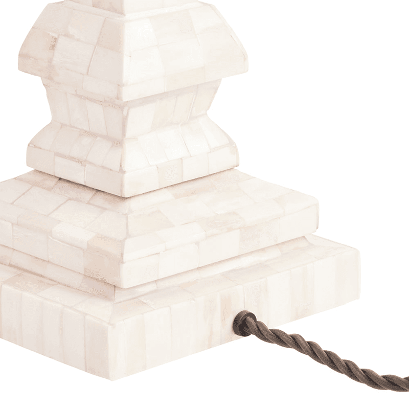 Makalu Bone Table Lamp, White