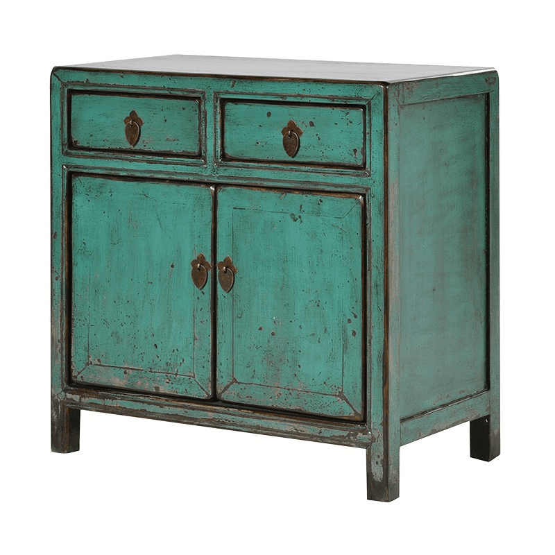 Wvyern Small Chinese cupboard with 2 doors, Painted Green