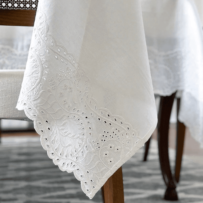 Broderie Anglaise Linen Napkin, White