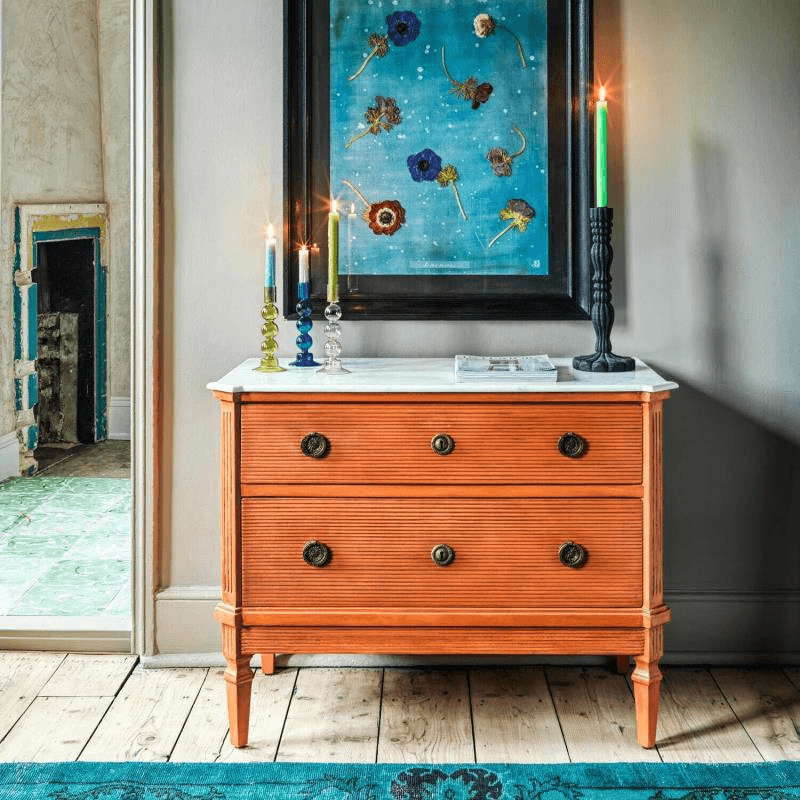 Lottie Chest of Drawers, Coral & Marble