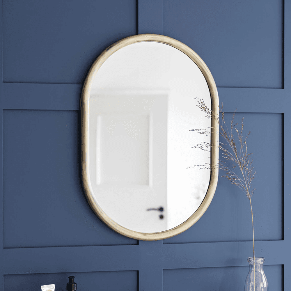 Novello Wall Mirror, Antique Brass Finish