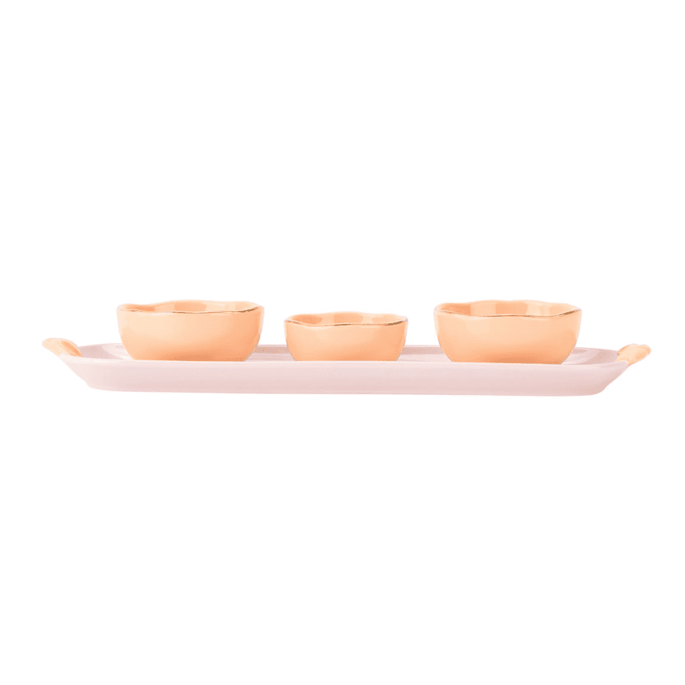 Shrimp Dipping Bowl Set, Pink
