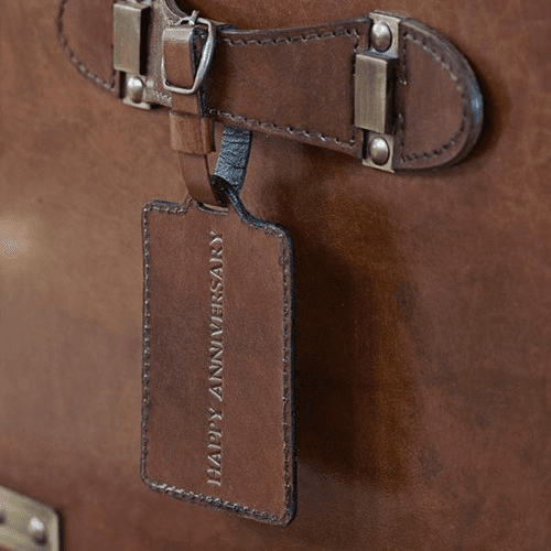 Leather Small Trunk, Conker Brown