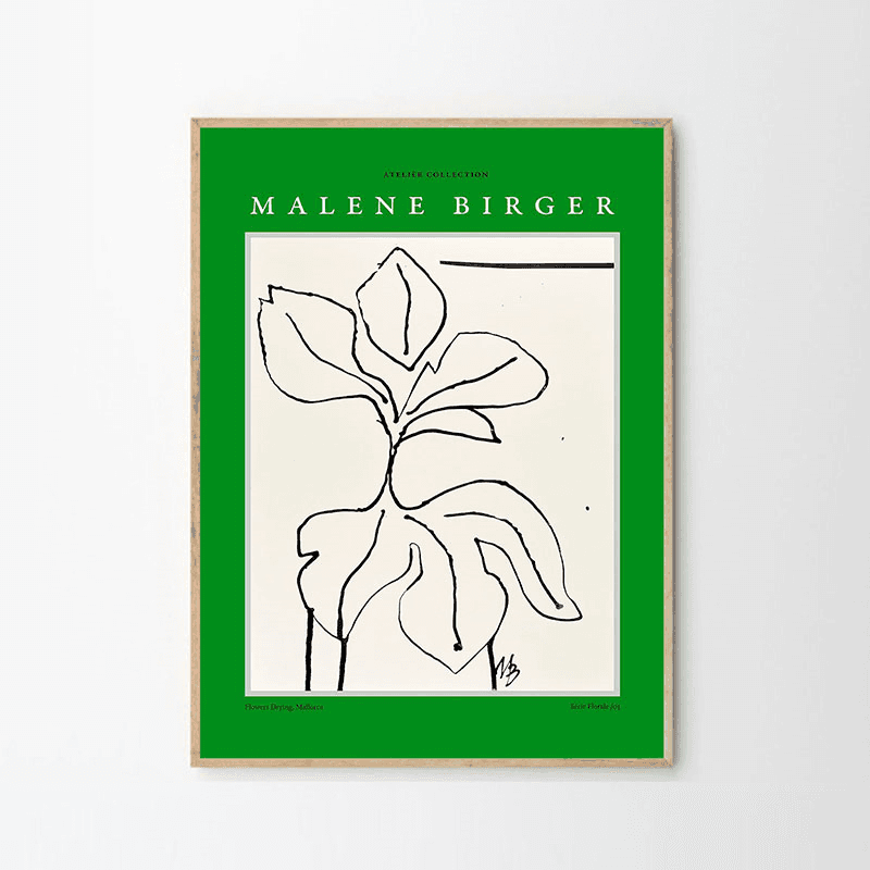 Malene Birger Flowers Drying Print, Green