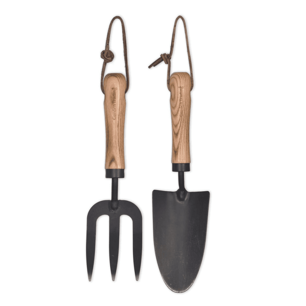 Horton Fork and trowel set, Black/Natural