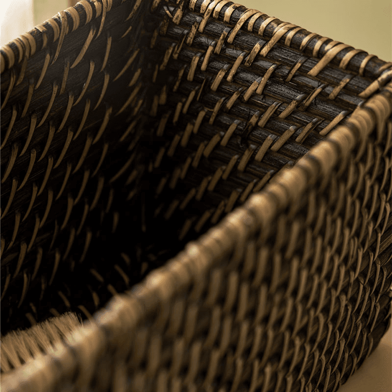 Wittering Rattan Rectangular Storage Box, Antique Brown