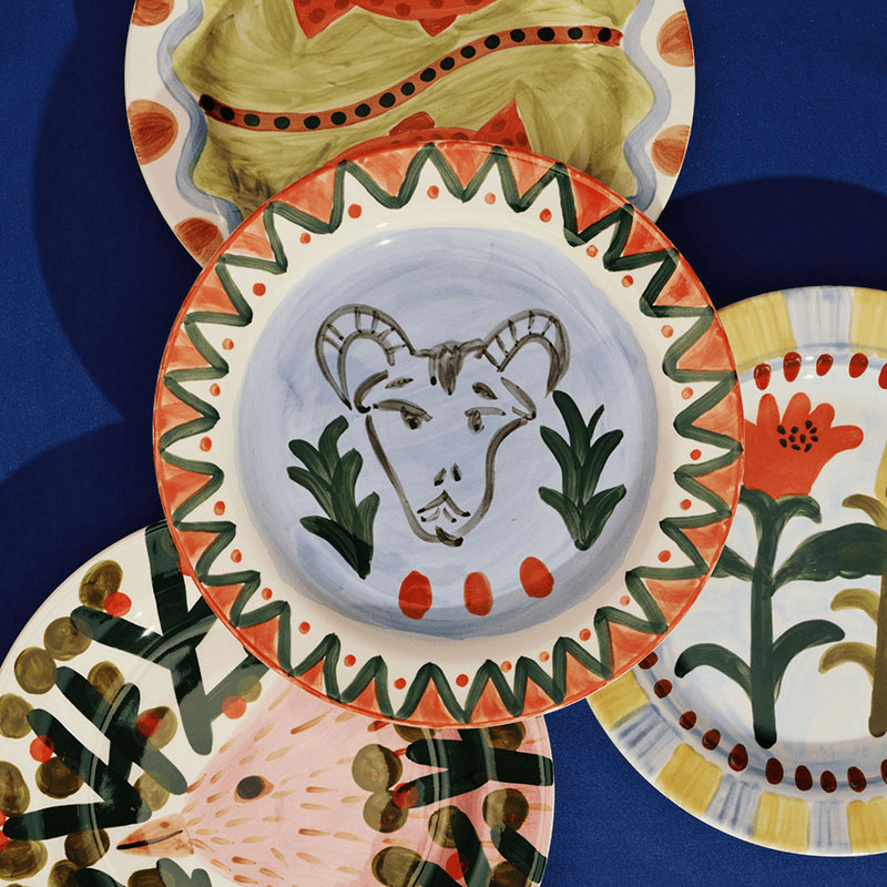 Santiago de Borja by Shurleey Set of 2 Dinner Plates, 03 The Lovers