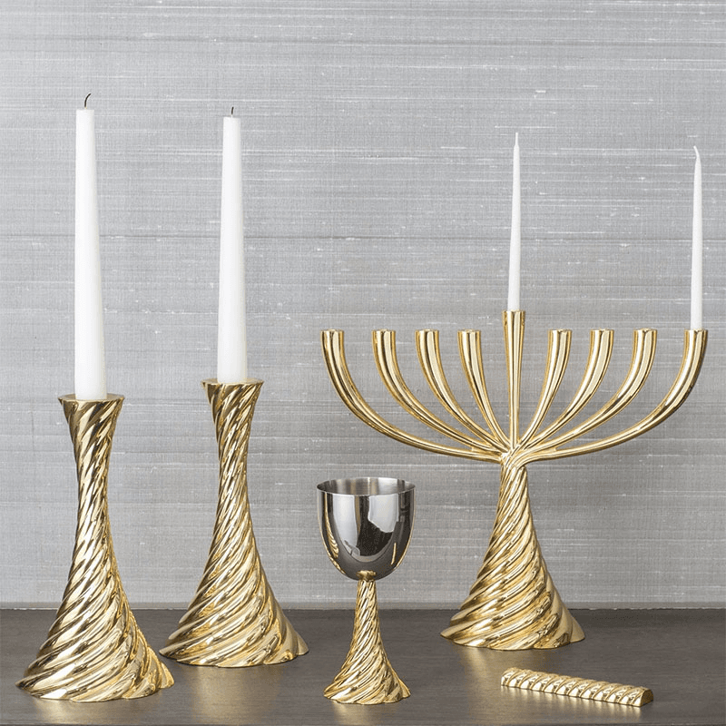 Twist Menorah, Gold