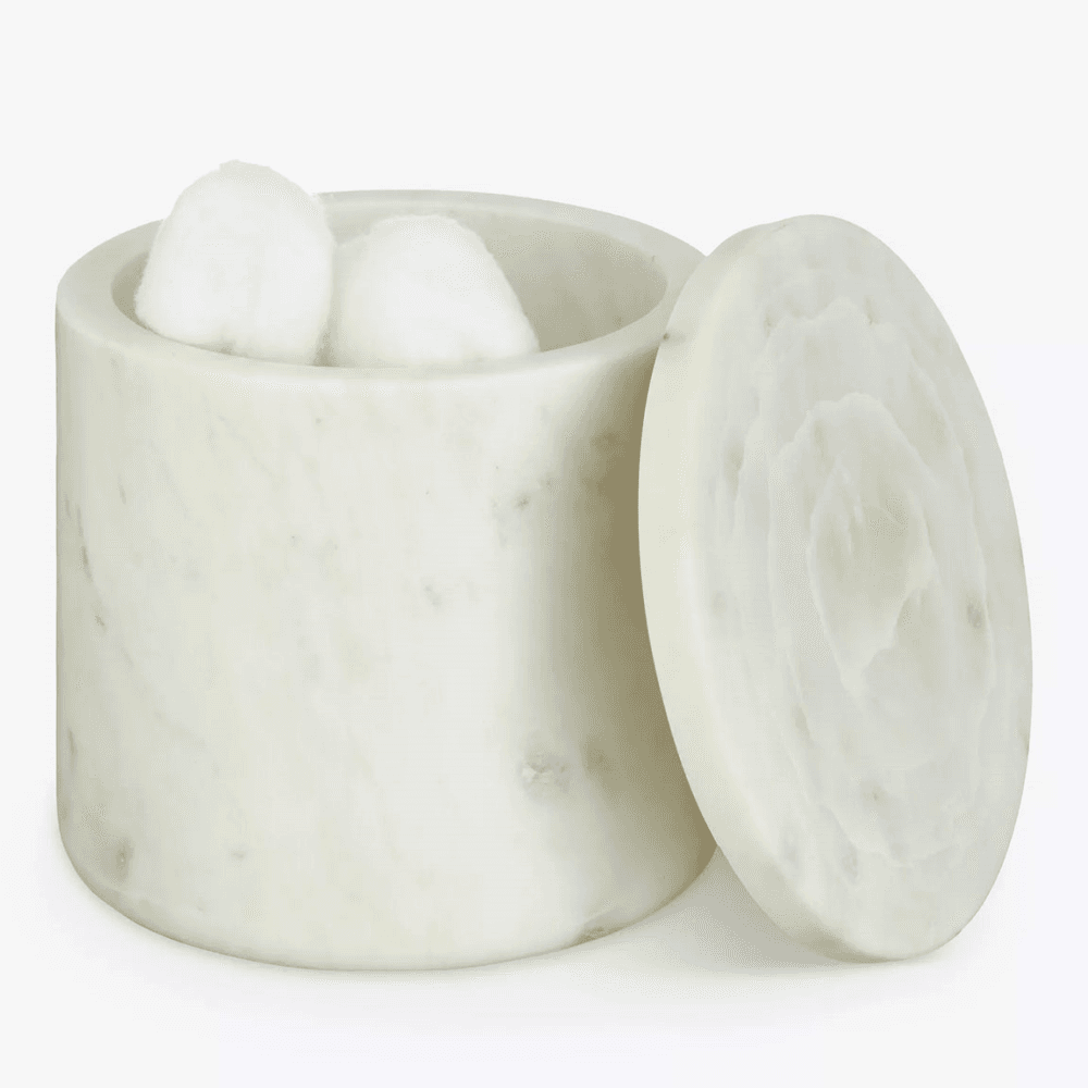 Marble Container, White