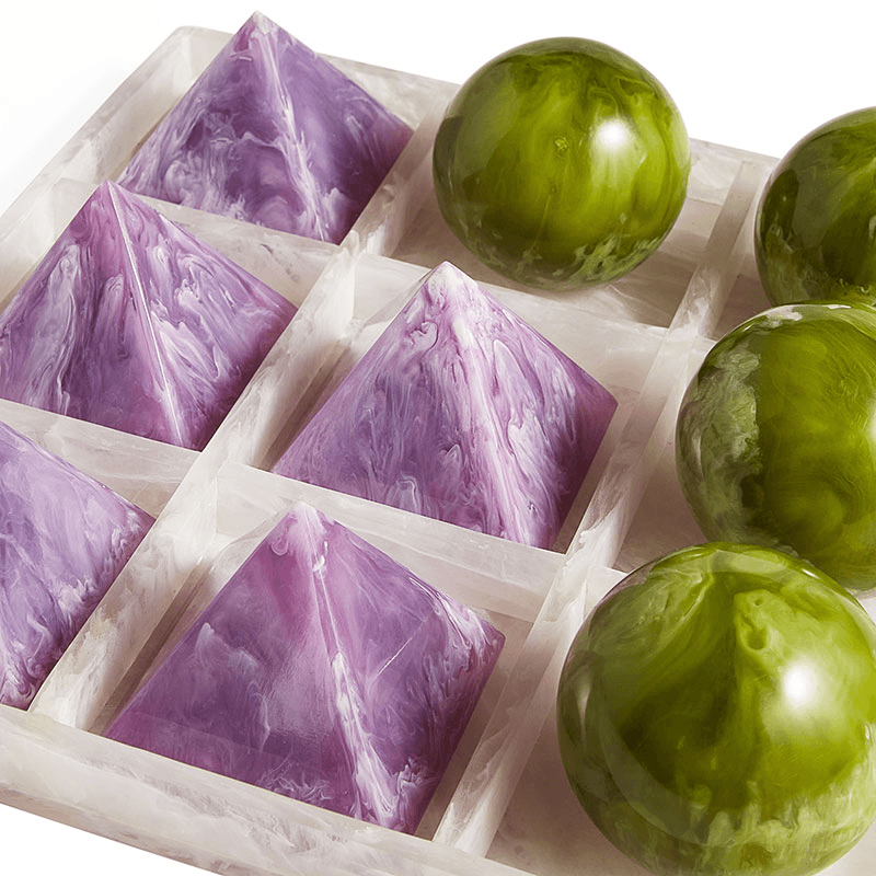 Mustique Tic Tac Toe Set, Green & Lavender