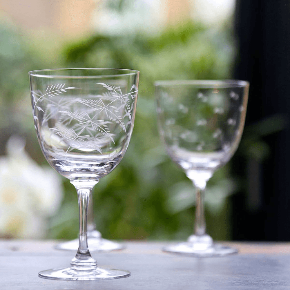 Fern Set of 6 wine glasses, crystal