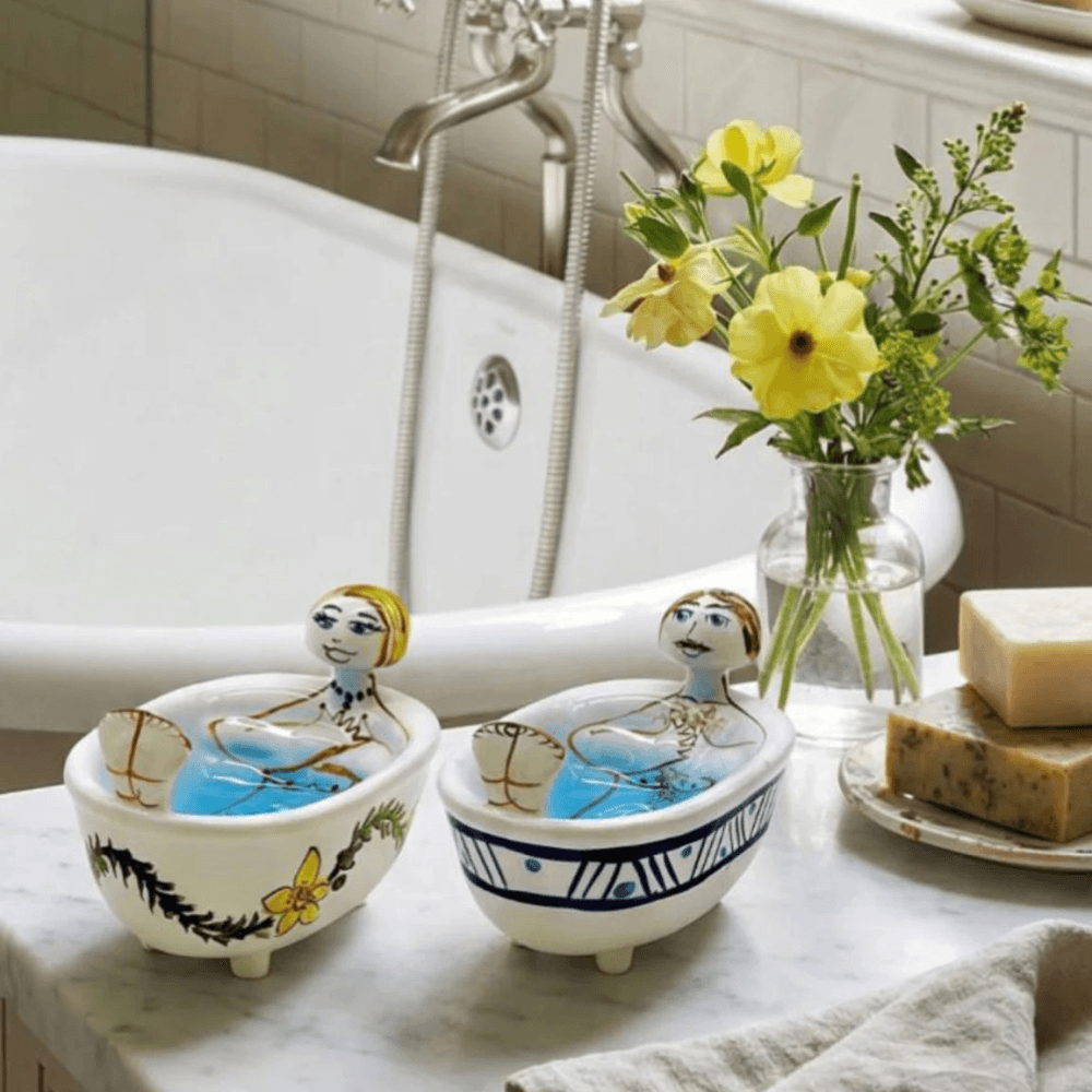 Michelangelo & Bianca Pair of Soap Dishes, Multi