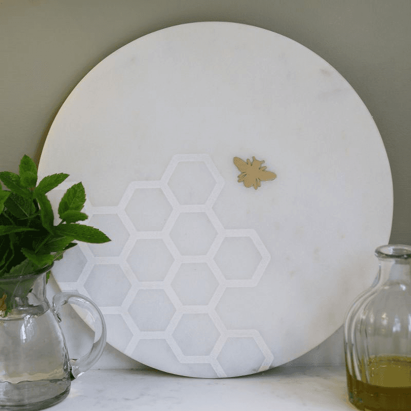 Bee Cheese Board, White