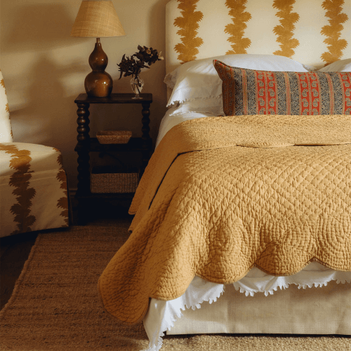 Image showing the Nina Scalloped Bedspread, Raffia product.
