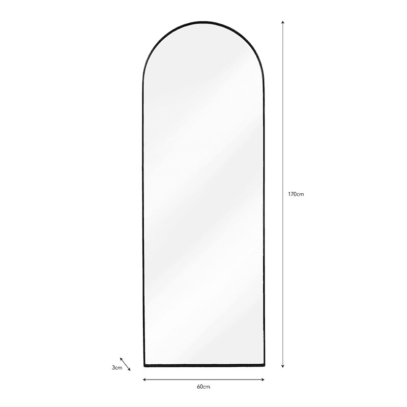 Charlcombe Arched Freestanding Mirror, Iron